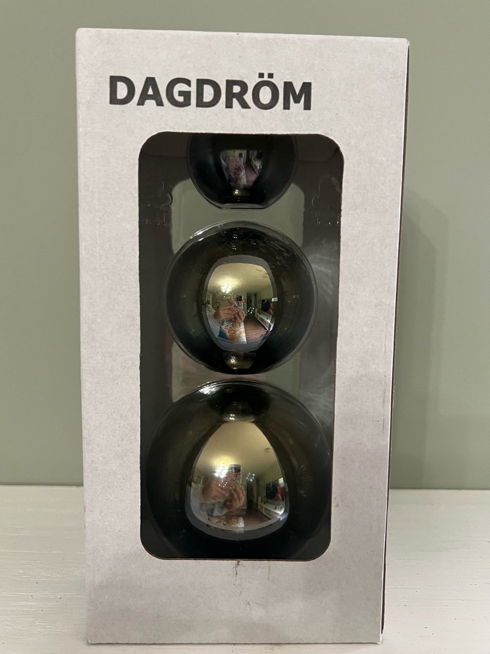 NIB IKEA Dagdröm Decorative Ball Set Brass Metallic Pack Of 3